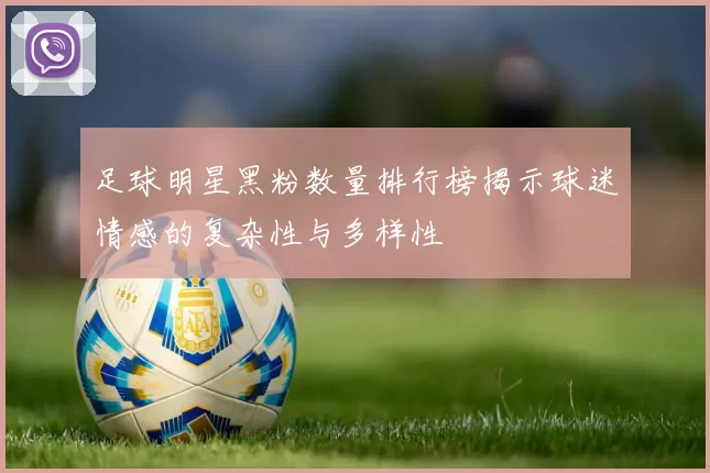 足球明星黑粉数量排行榜揭示球迷情感的复杂性与多样性